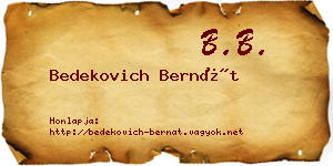 Bedekovich Bernát névjegykártya